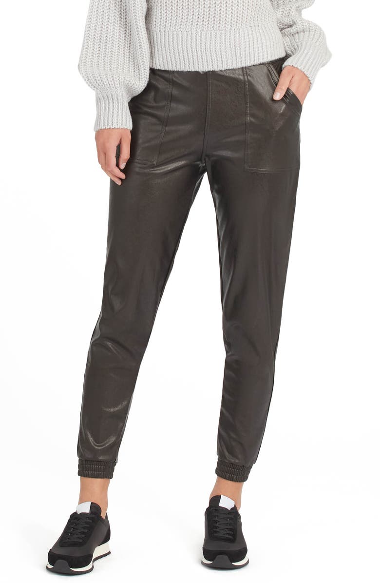 SPANX<sup>®</sup> Faux Leather Jogger Pants, Main, color,