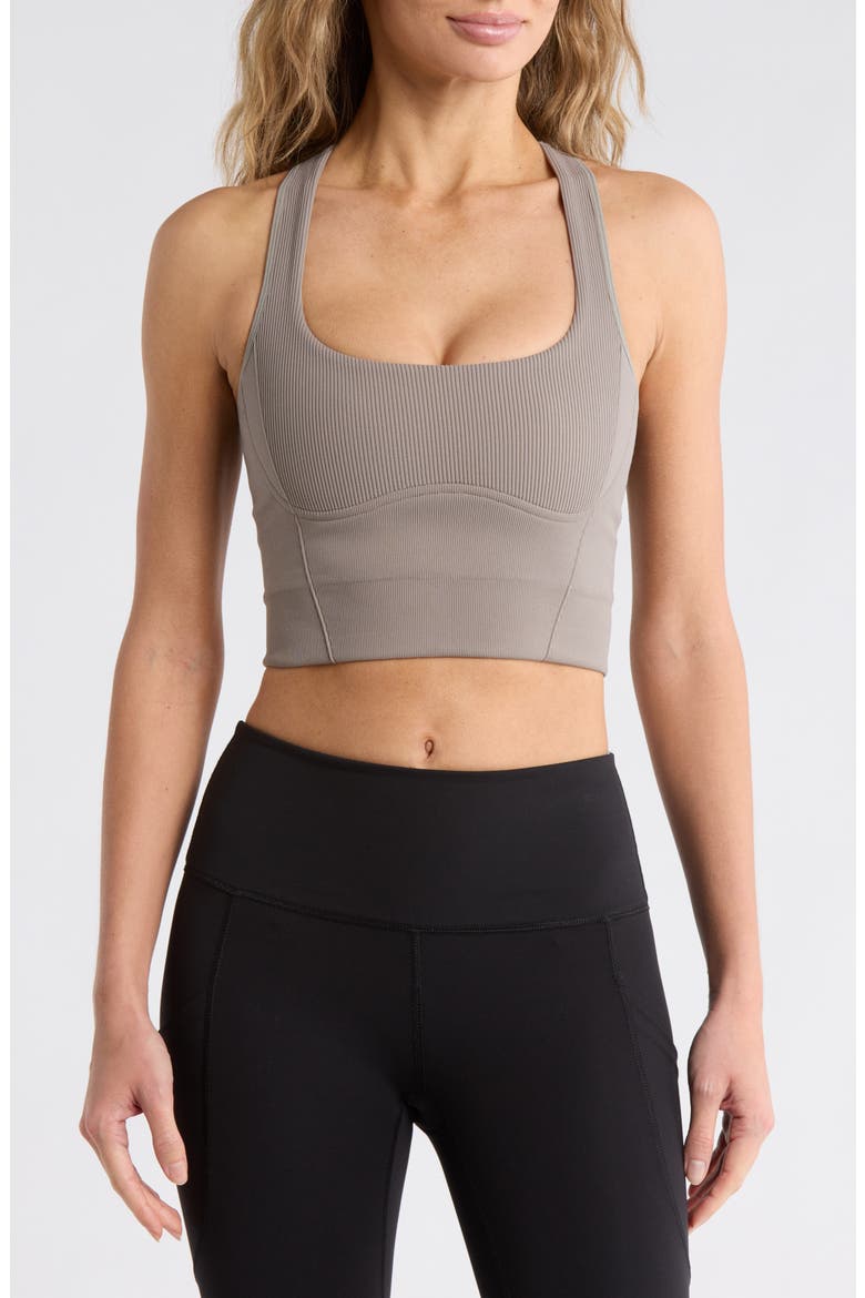 Happiness Runs Corset Racerback Sports Bra, Main, color, NORDIC TRAIL