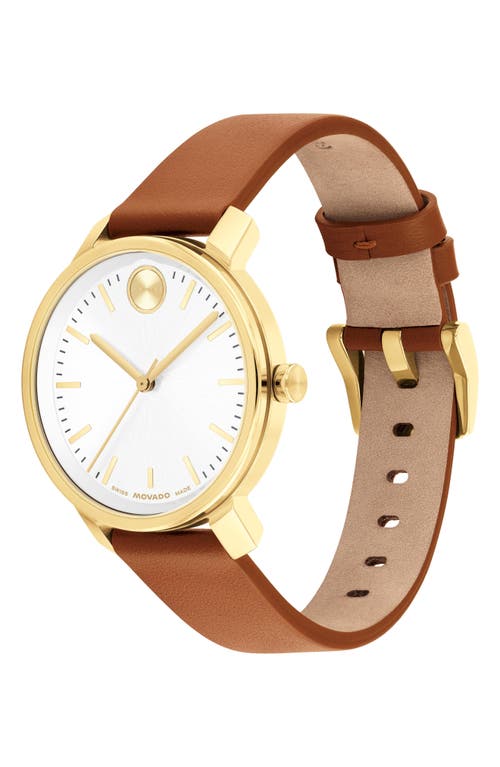 Movado Bold Access Leather Strap Watch, 34mm