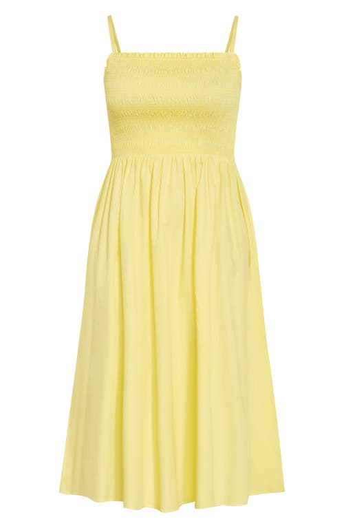 City Chic Jolie Midi Sundress In Lemon