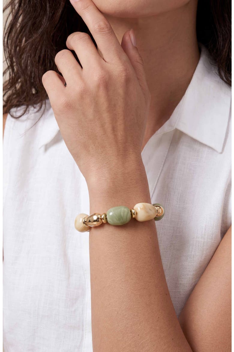 Serene Stone Stretch Bracelet, Alternate, color, BEIGE