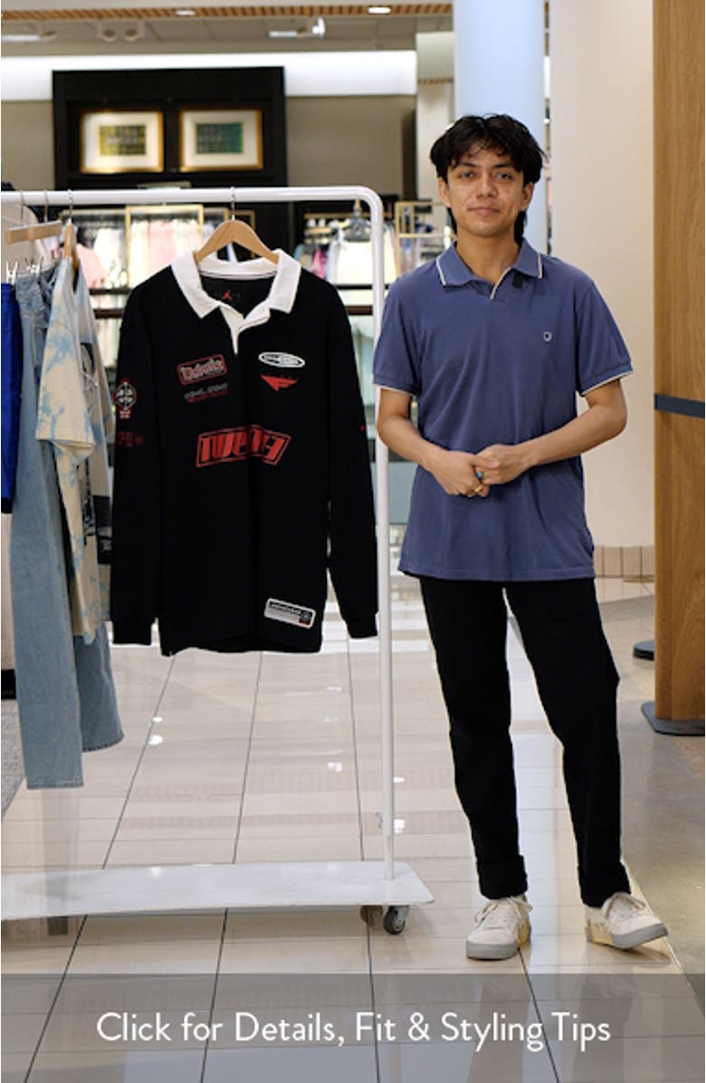 Essentials Long Sleeve Logo Rugby Shirt, sales video thumbnail