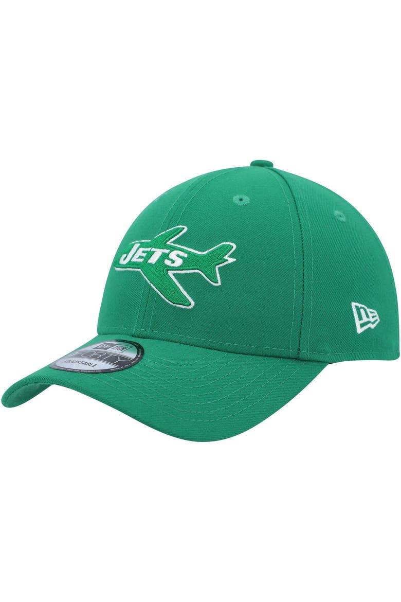 Men's New Era Kelly Green New York Jets Plane The League 9FORTY Adjustable Hat, Main, color, Kelly Green