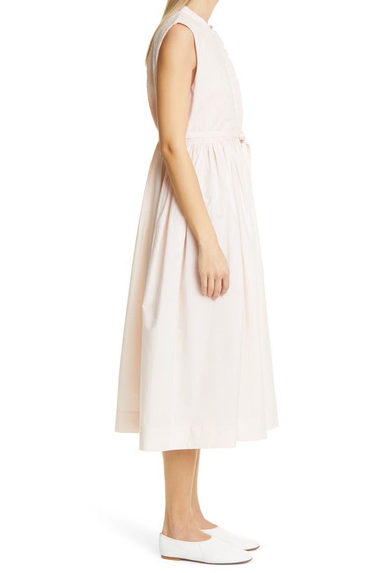 Maya Button Front Sleeveless Dress, Alternate, color, LIGHT PINK/ LIGHT LINK EMB