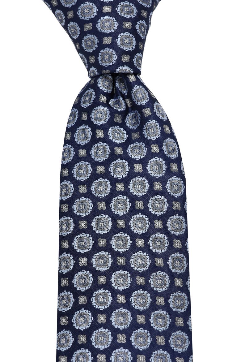 Medallion Tie, Alternate, color, NVY/ PALE BLUE