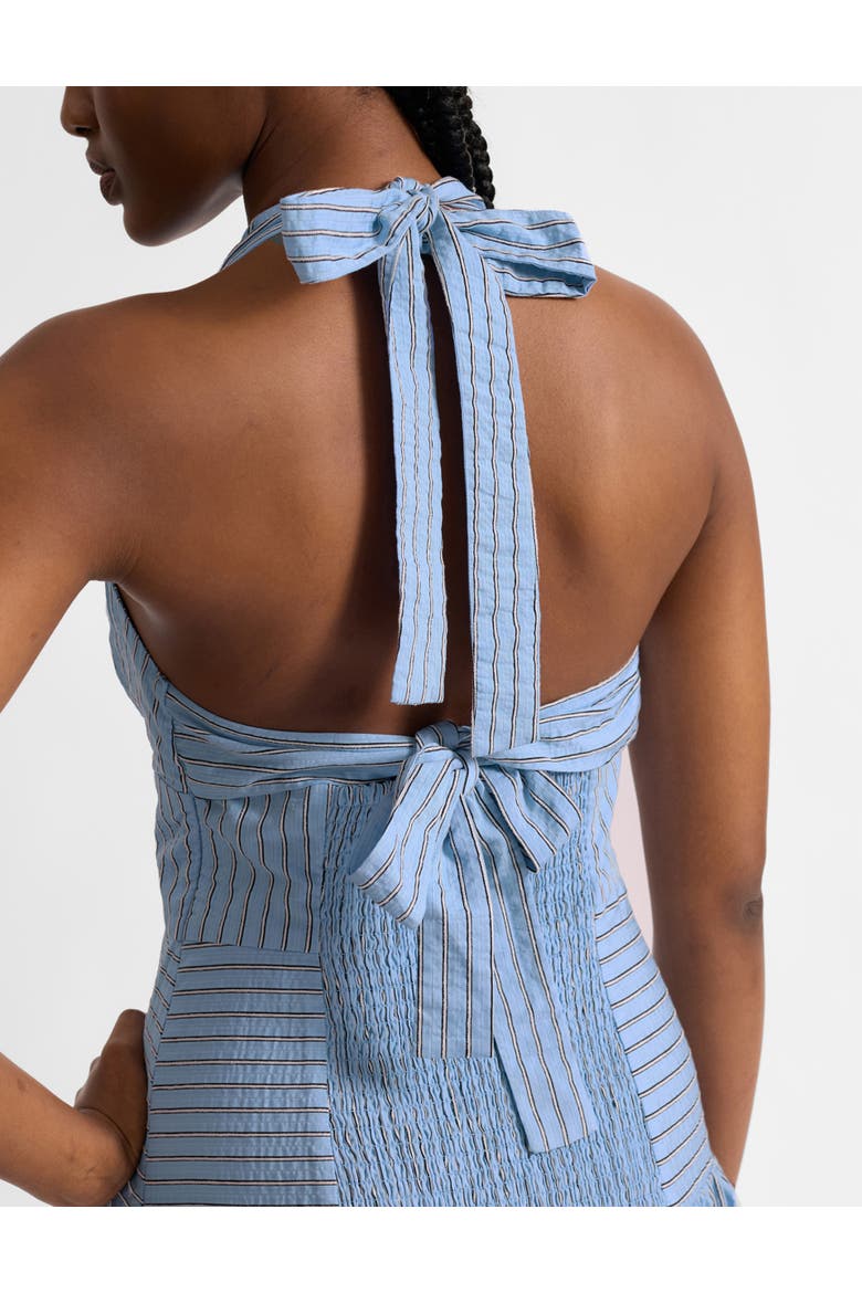 Stripe Halter Neck Midi Dress, Alternate, color, Blue
