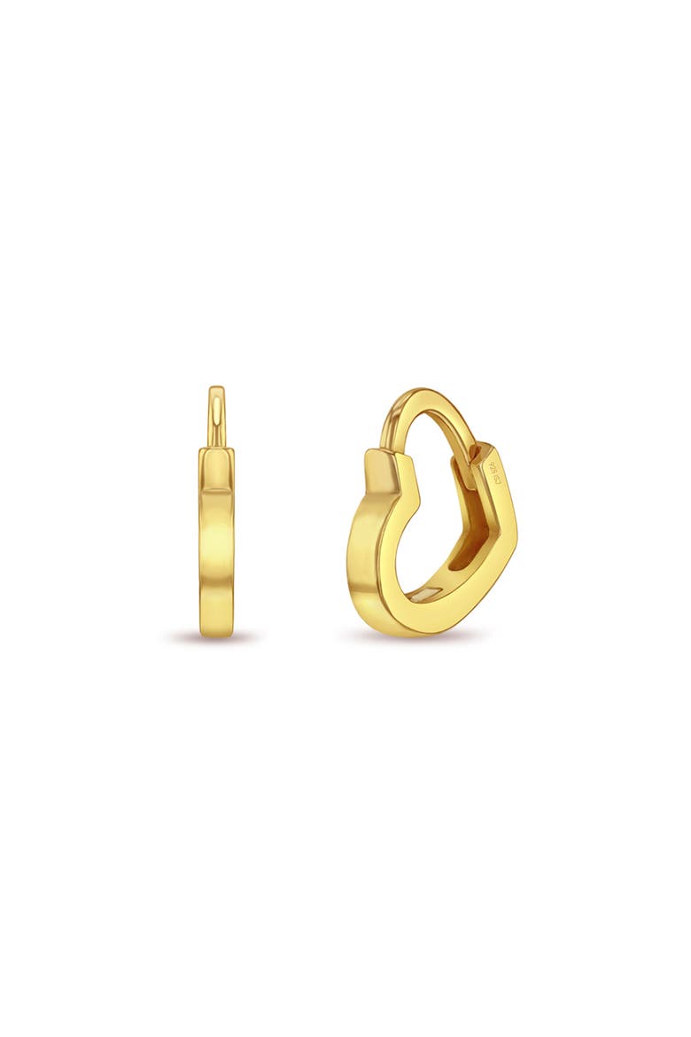 Heart Shaped Hoop Plated Earrings, Main, color, Gold