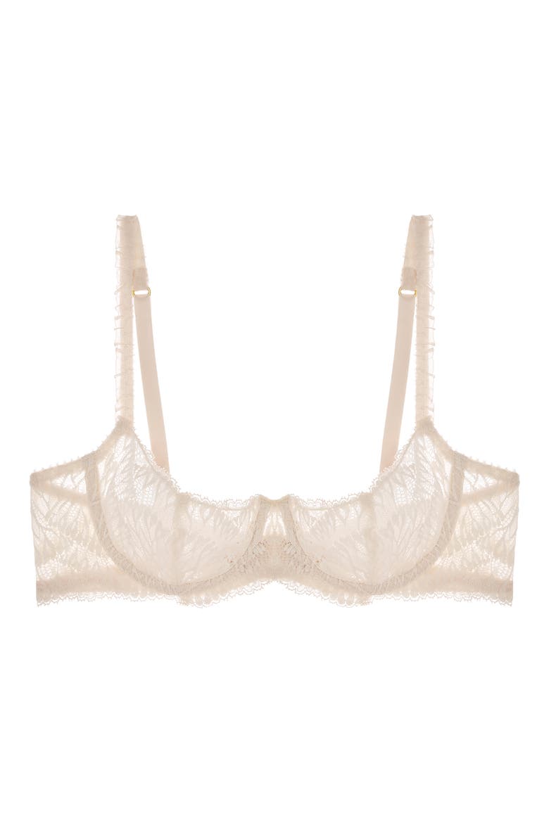 Loulou Lace Underwire Balconette Bra, Alternate, color, BLANC