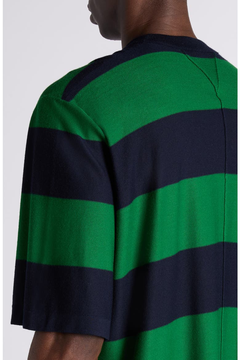 Stripe Oversize Cashmere Sweater, Alternate, color, GRASS GREEN/ BLUE