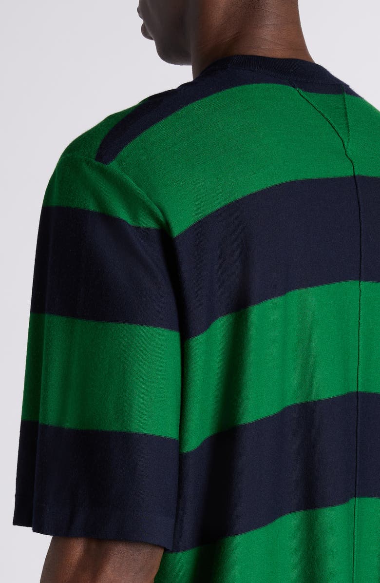 Bottega Veneta Stripe Oversize Cashmere Sweater, Alternate, color, Grass Green/ Blue