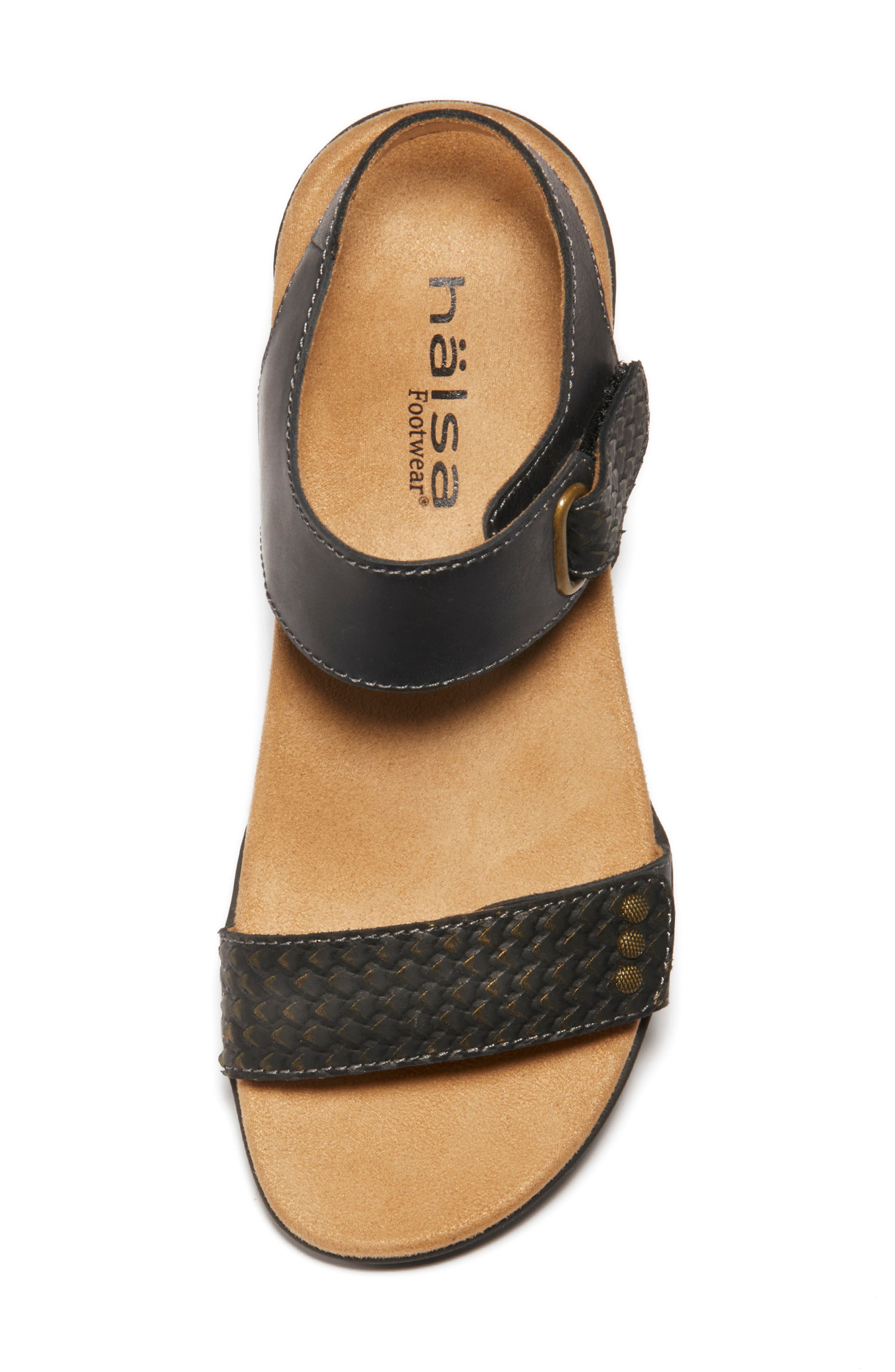 Hälsa Footwear Dominica Sandal, Alternate, color, Black Leather