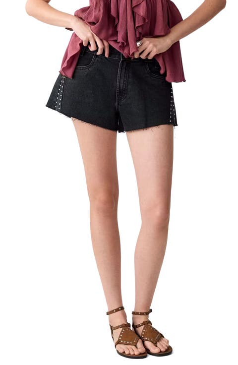 Studded High Waist Mini Shorts