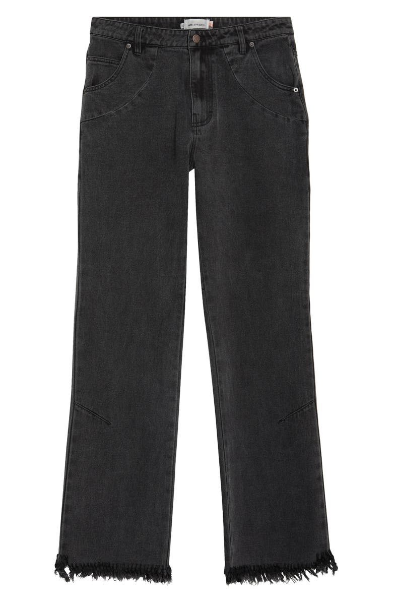 HONOR THE GIFT Dart Five-Pocket Fray Hem Jeans, Alternate, color, Black