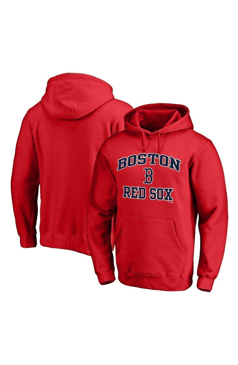 FANATICS Men's Fanatics Branded Red Boston Red Sox Heart & Soul Fitted Pullover Hoodie, Main, color,