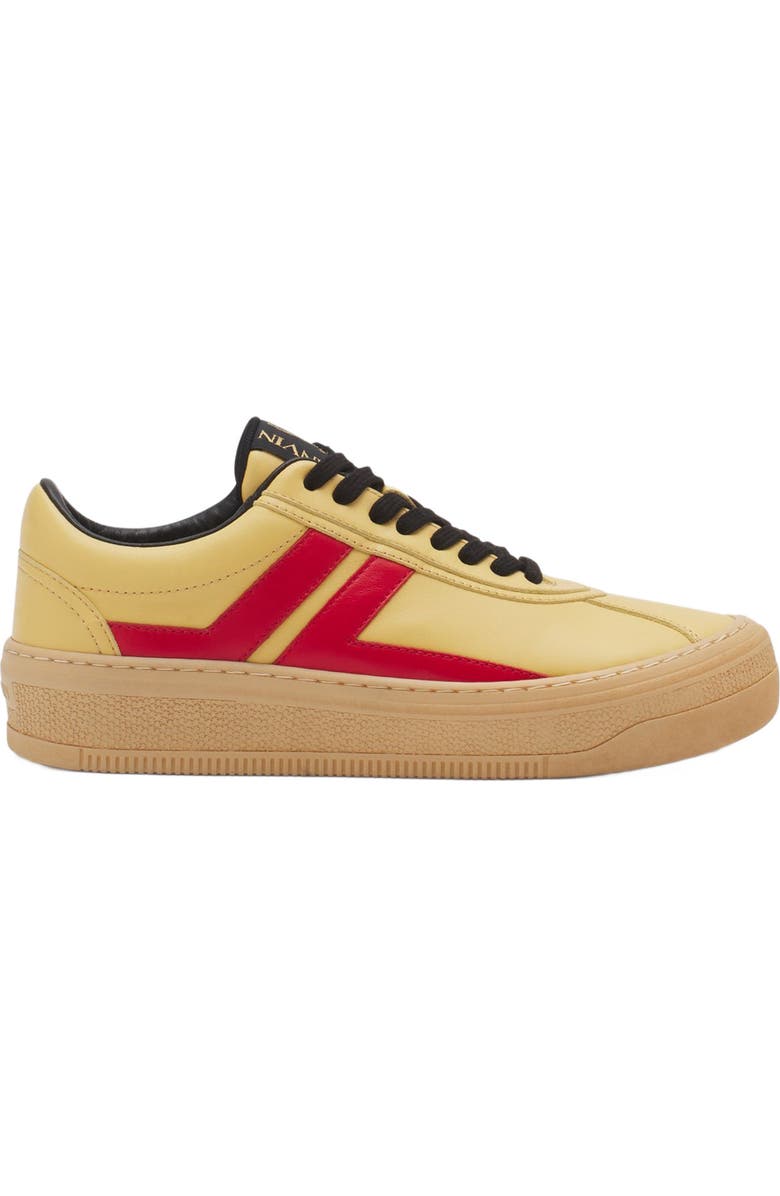 Lanvin x FUTURE LEATHER CASH SNEAKERS FOR WOMEN, Main, color, Bright Yellow/Red