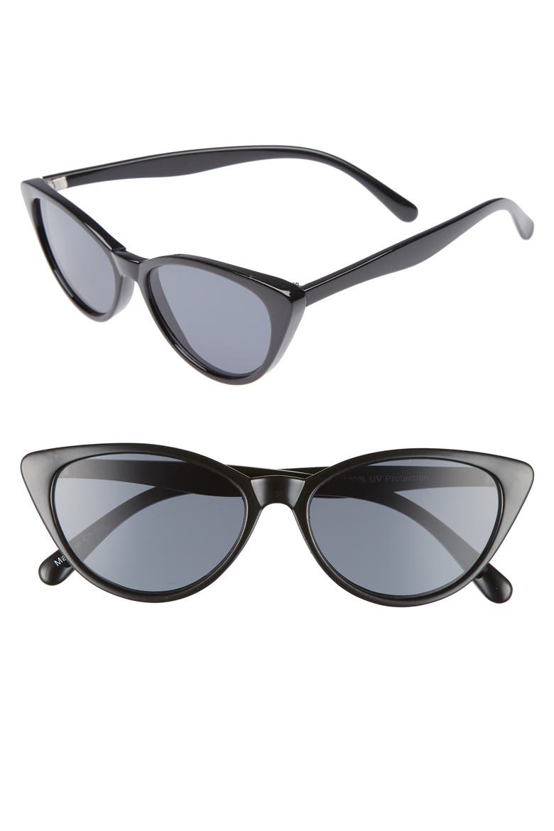 I Spy 53mm Exaggerated Cat Eye Sunglasses, Main, color, BLACK