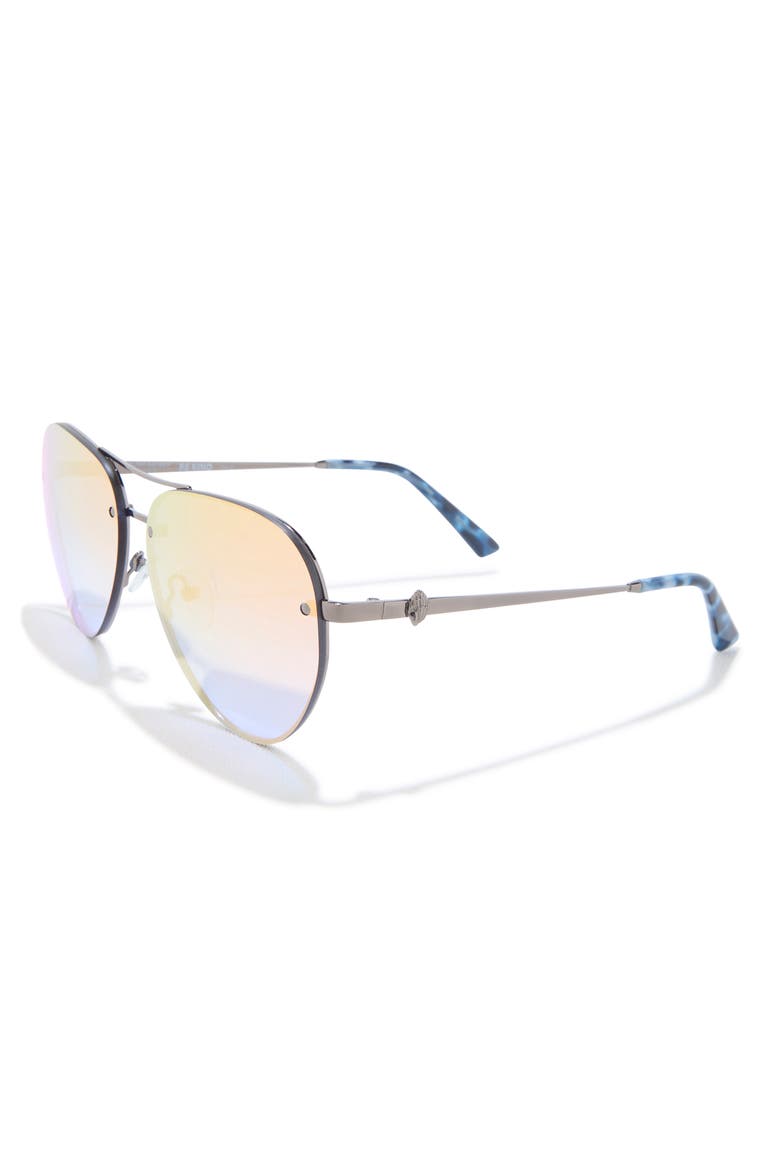 60mm Rimless Aviator Sunglasses, Alternate, color, DARK GREY