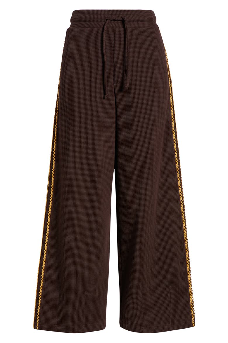 Piper Waffle Knit Ankle Sweatpants, Alternate, color, CHOCOLATE