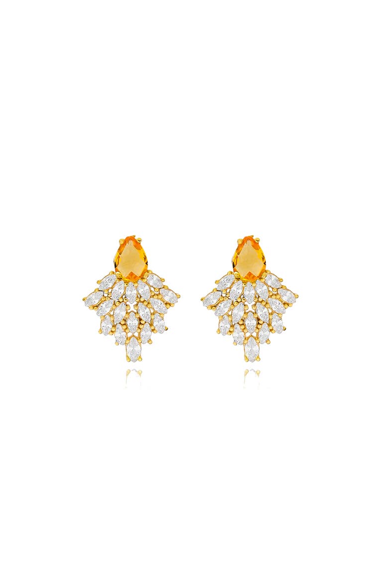 Citrine Earrings, Main, color, Gold