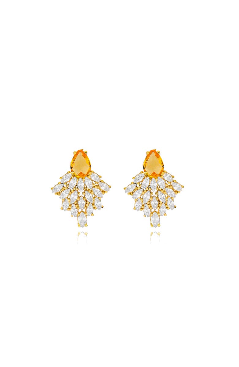 Mazin Jewels Citrine Earrings, Main, color, Gold