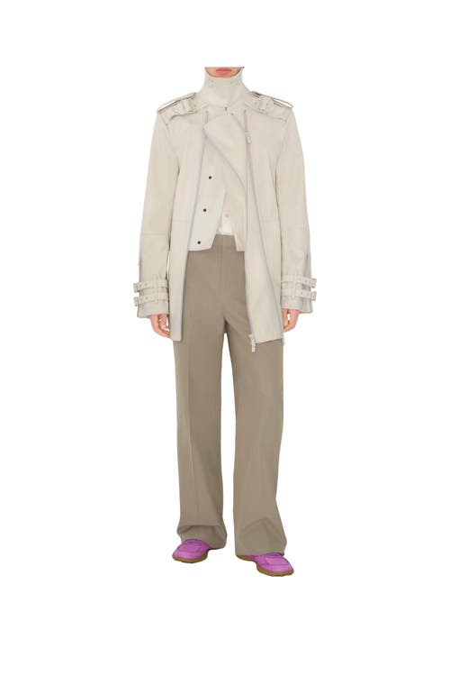 Burberry Silk Tailored Trousers In Crater