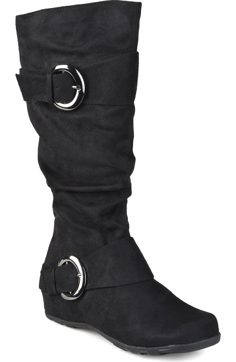 Journee Collection JOURNEE Jester Extra Wide Calf Side Buckle Tall Boot, Main, color, Black