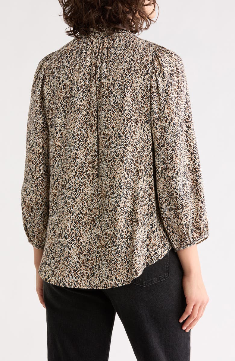 Renee C Tie Neck Long Sleeve Top, Alternate, color, Black