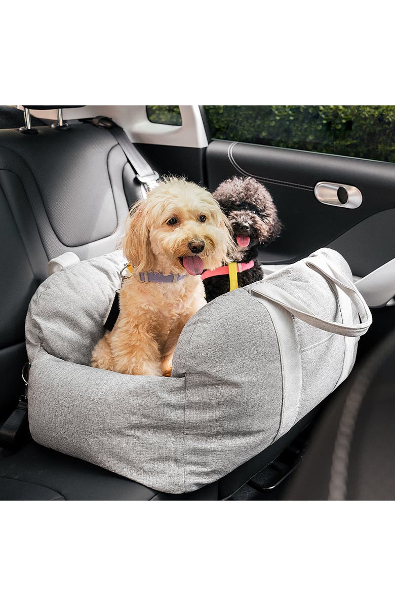 FunnyFuzzy First Class Dog Car Seat Bed, Alternate, color, Grey