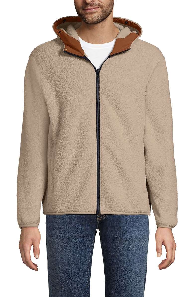 Lands' End Squall 3 in 1 High Pile Lined Jacket, Alternate, color, Rich Ginger Brown/Champagne