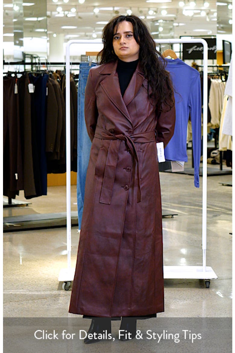 Double Breasted Faux Leather Longline Coat video