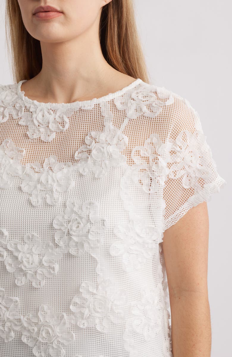 Anne Klein Floral Soutache Mesh Top, Alternate, color,