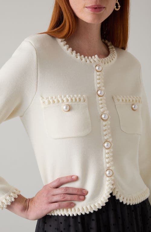 Lk Bennett Norah Knit Jacket In White
