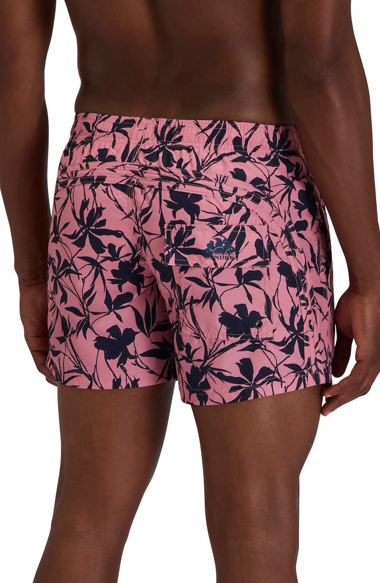 Sundek Print Swim Trunks, Alternate, color, Rose Petal