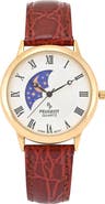 Peugeot Vintage Left Window Sun Moon Leather Watch- 38MM