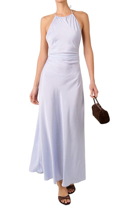 Halter Tie Neck Maxi Dress