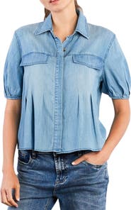 Wash Lab Denim Pincess Pleated Shirt