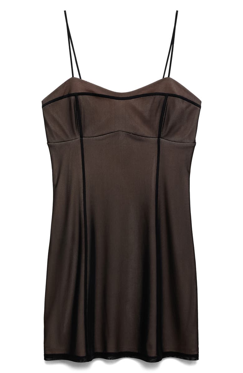 MANGO Mesh Lingerie Minidress, Main, color, 