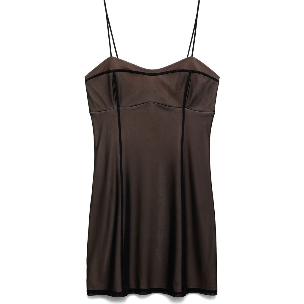 Mango Mesh Lingerie Minidress In Black