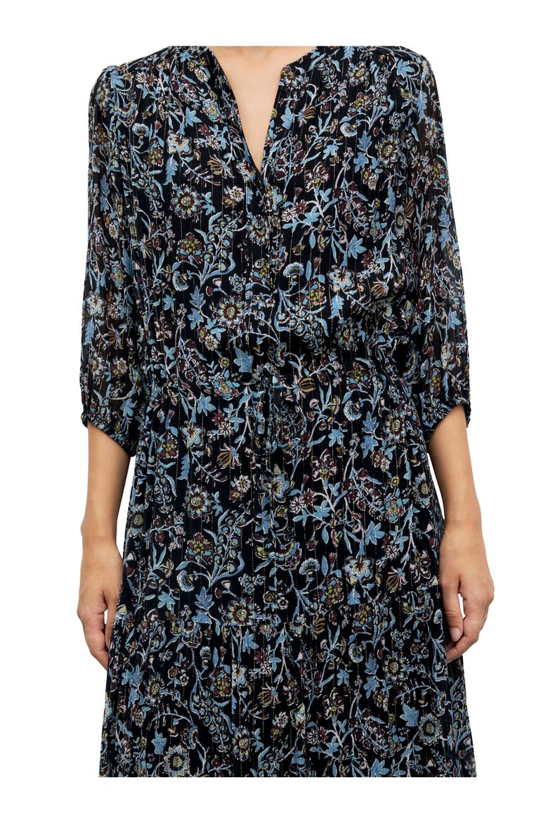 Corie Floral V-Neck Maxi Dress, Alternate, color, Black