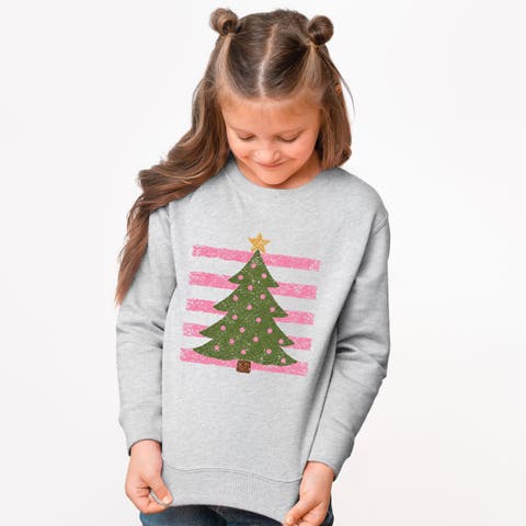 Christmas Tree Stripes Sweatshirt (Little Kid & Big Kid)