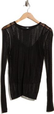 PAIGE Petra Long Sleeve Pointelle Top