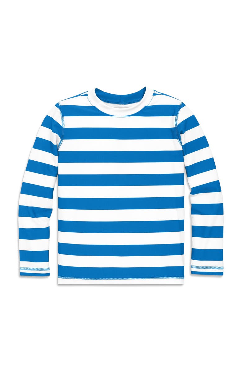Primary Kids Long Sleeve Rash Guard, Main, color, Blueberry White Stripe
