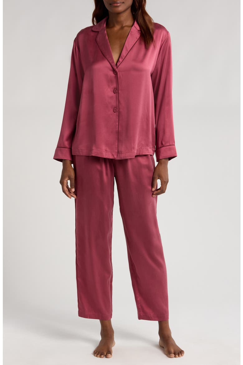 Washable Silk Pajamas, Main, color, WINTER ROSE/ CALLIOPE WINE