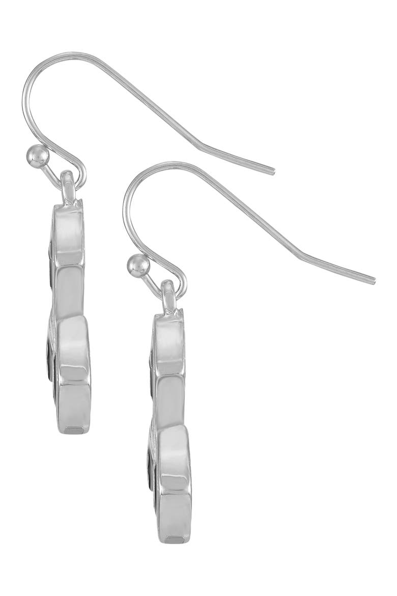 Enamel Cross Drop Earrings, Alternate, color, SILVERTONE/ BLUE