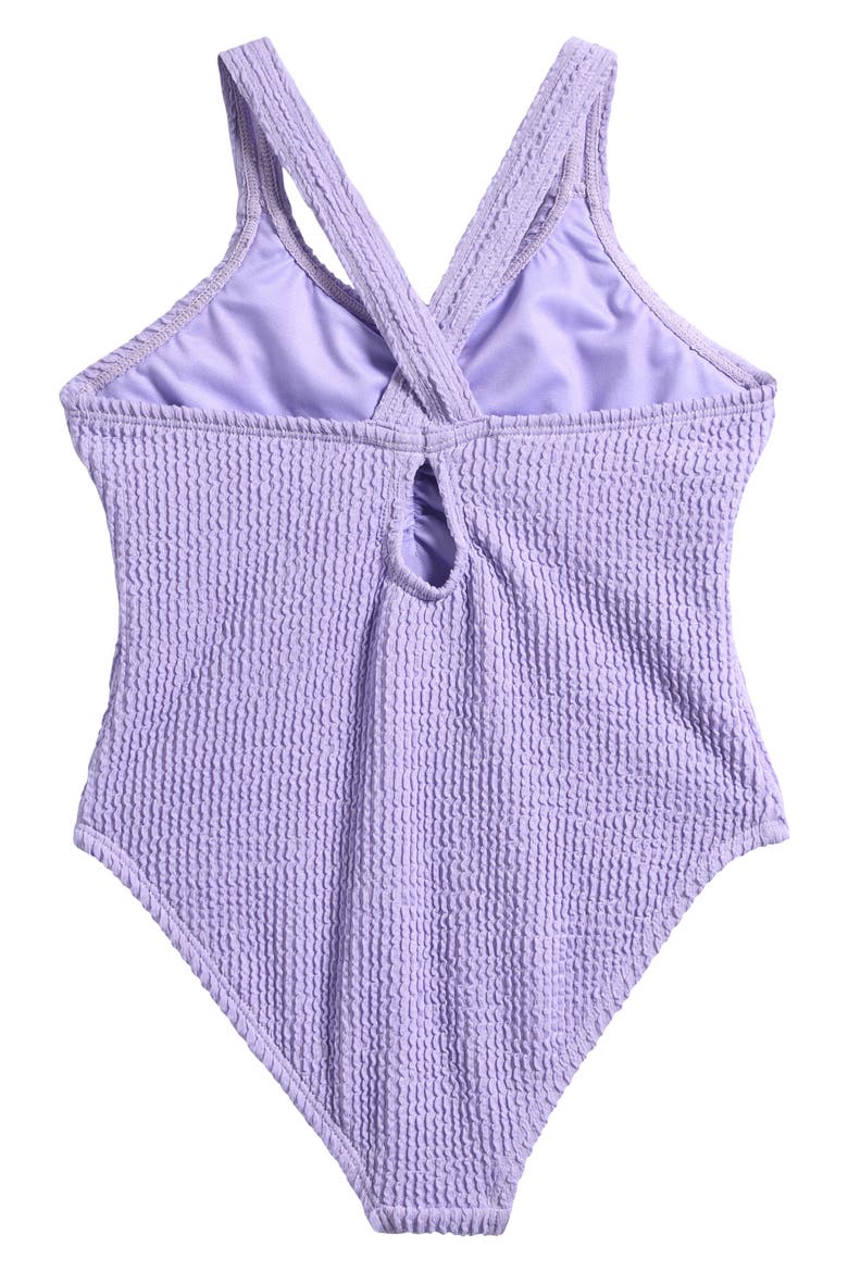 Kids' Cinched Front Two-Piece Swimsuit, Alternate, color, LILAC