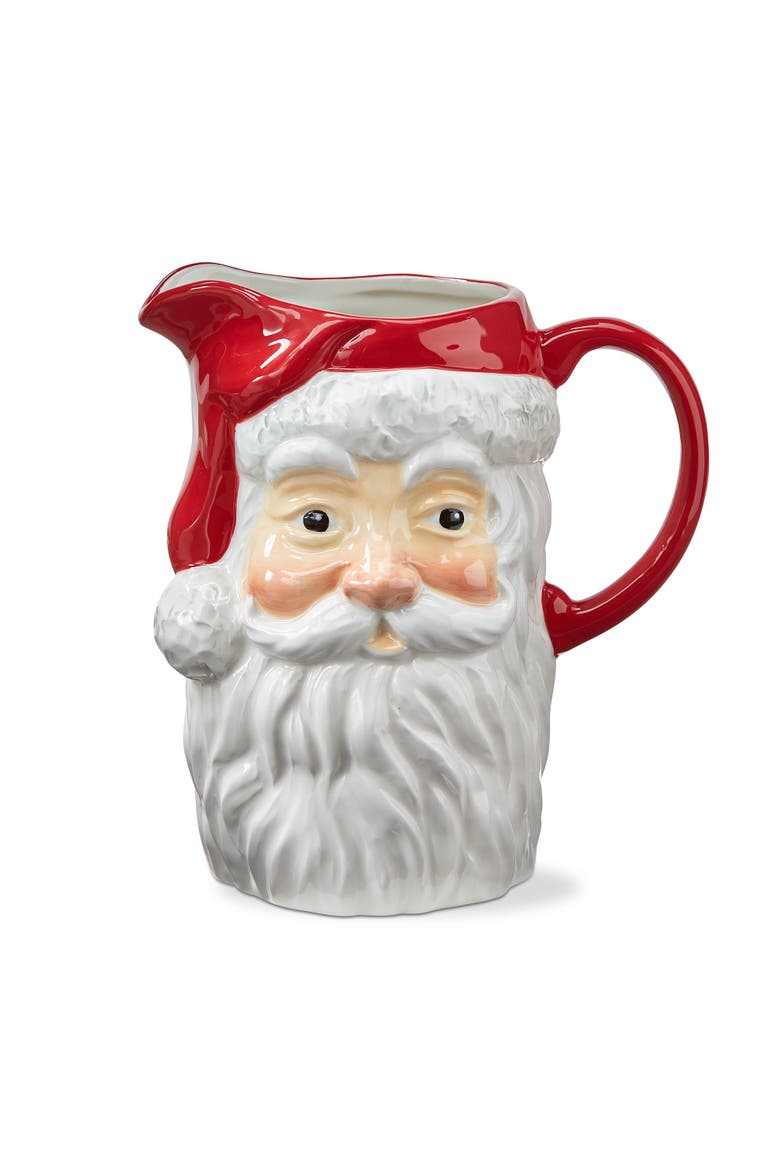 Vintage Santa Ceramic Beverage Pitcher Christmas Server, Main, color, Multicolored