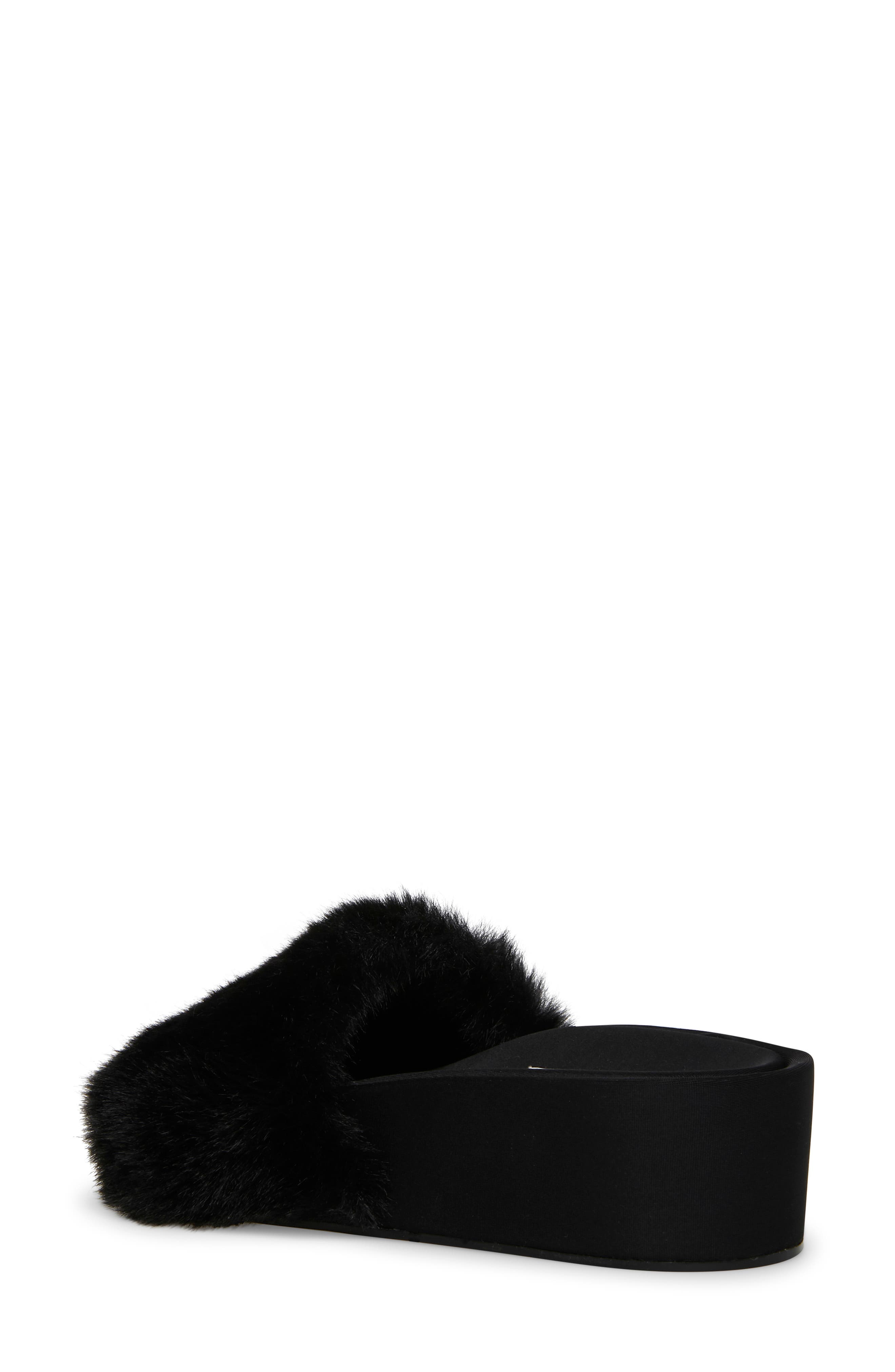 Steven New York Raine Faux Fur Slide Sandal, Alternate, color, 