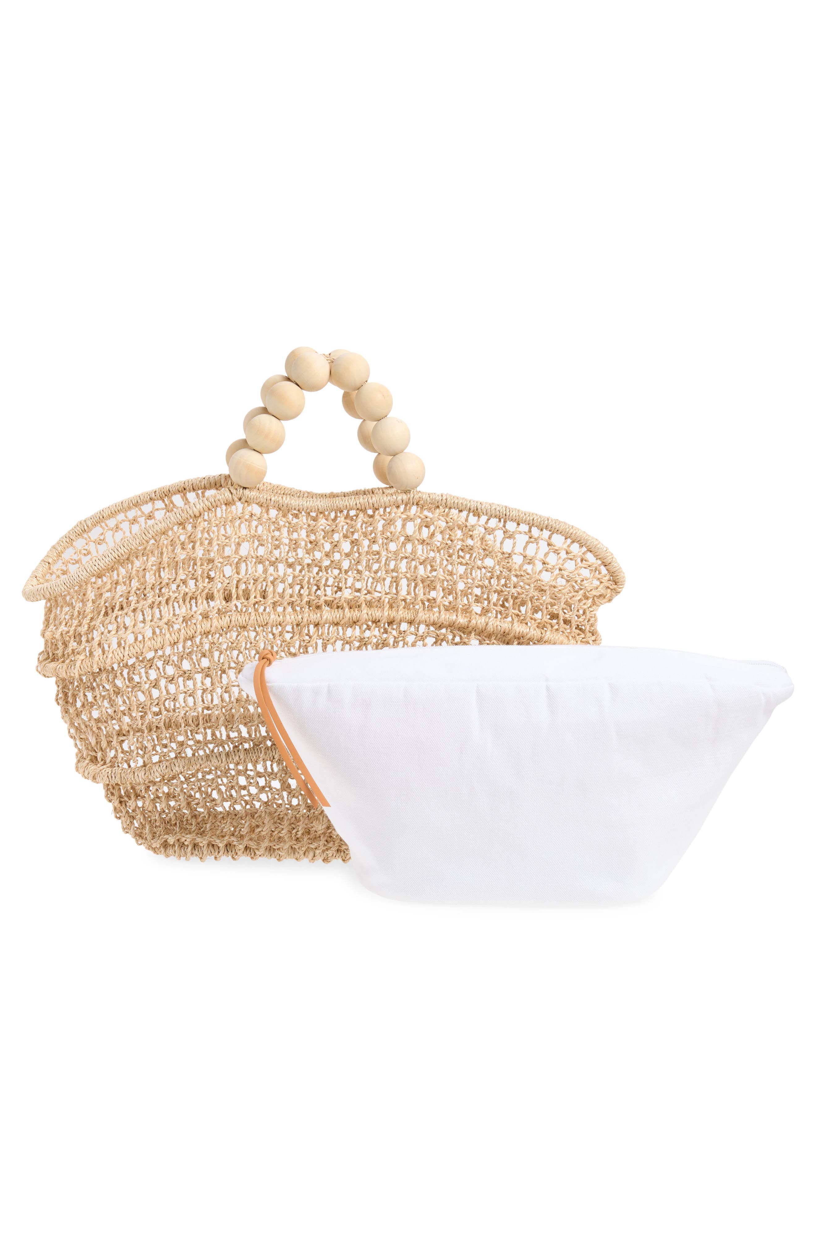 POOLSIDE The Comporta Straw Tote, Alternate, color, Sand
