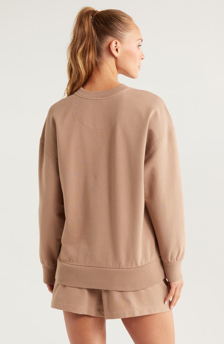 Recess Pickleball x Zella Courtside Oversize Sweatshirt, Alternate, color, Tan Portabella