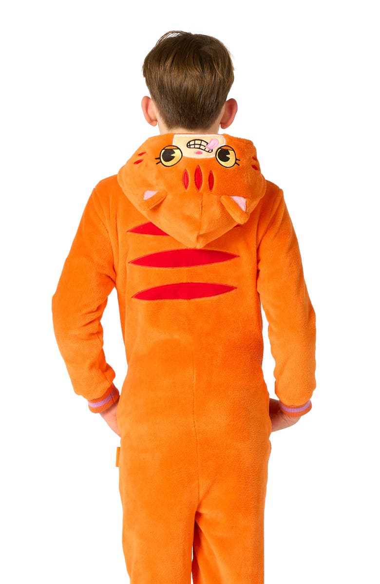 OppoSuits Kids' Orange Cat One Piece Hooded Jumpsuit, Alternate, color, Orange